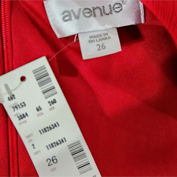 Avenue lady in Red ruffle crepe midi dress plus size 26 new!!! - Picture 7 of 7